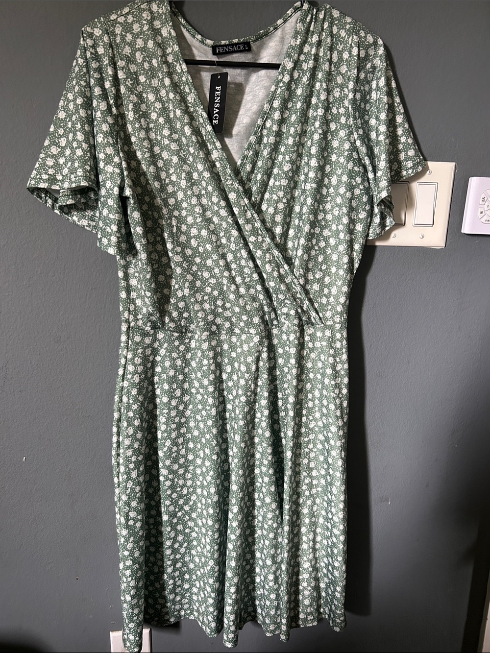 Fensace Green Floral Dress